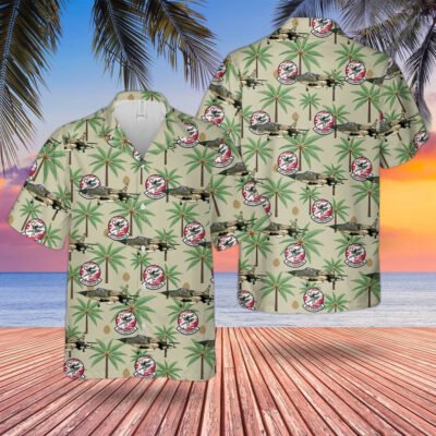 Air Force Hawaiian Shirt, US Air Force Republic F-105 Thunderchief 457th Fighter Squadron Hawaiian Shirt, Airplane Hawaiian Shirt