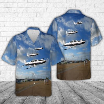 Air Force Hawaiian Shirt, US Air Force T-6A Texan II Hawaiian Shirt, Airplane Hawaiian Shirt, Military Aloha Shirts