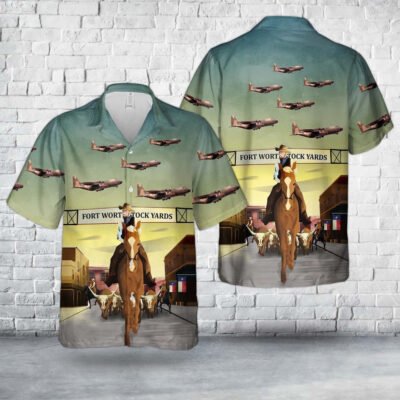 Air Force Hawaiian Shirt, US Air Force Texas Air National Guard 181st Tactical Airlift Squadron Lockheed C-130B-LM Hercules 58-0734 Hawaiian Shirt