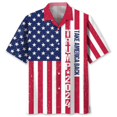 America 2024 Hawaiian Shirt, Funny Hawaiian Shirt, Usa Hawaiian Shirt, Vintage Hawaiian Shirts