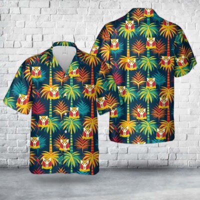 Army Hawaiian Shirt, US Army Illinois Army National Guard, 122nd Field Artillery Regiment (122nd FAR) Hawaiian Shirt, Veteran Hawaiian Shirts