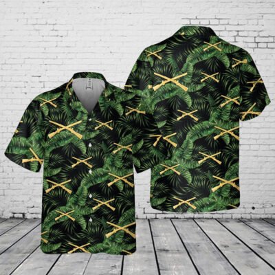 Army Hawaiian Shirt, US Army Infantry Branch Queen of Battle Pocket Hawaiian Shirt, Veteran Hawaiian Shirts
