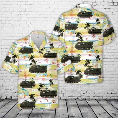 Army Hawaiian Shirt, US Army M106 Mortar Carrier, Viet nam, 1970s Hawaiian Shirt, Veteran Hawaiian Shirts