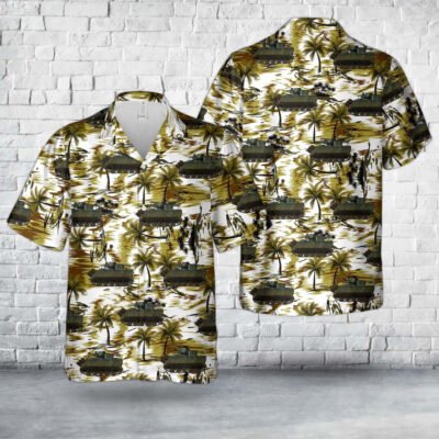 Army Hawaiian Shirt, US Army M113A1 ACAV with a M40 105 mm recoiless gun in Vietnam Hawaiian Shirt, Veteran Hawaiian Shirts