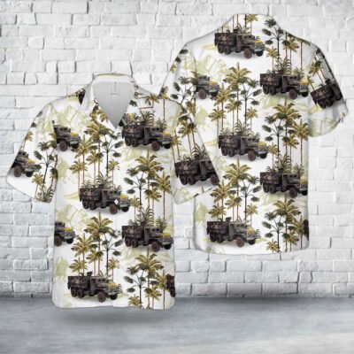 Army Hawaiian Shirt, US Army M54 Gun Truck BLACK WIDOW Hawaiian Shirt, Veteran Hawaiian Shirts