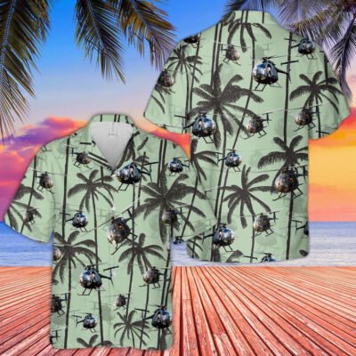 Army Hawaiian Shirt, US Army MH-6 n AH-6 Little Bird Hawaiian Shirt, Veteran Hawaiian Shirts