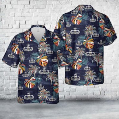 Army Hawaiian Shirt, US Army Master Parachutist Badge with 1 Combat Jump Star Hawaiian Shirt, Veteran Hawaiian Shirts