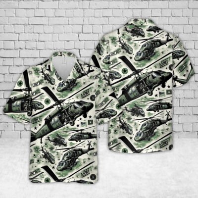 Army Hawaiian Shirt, US Army Sikorsky UH-60 Hawaiian Shirt, Veteran Hawaiian Shirts