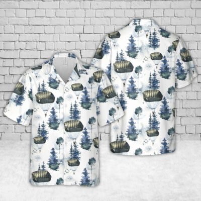 Army Hawaiian Shirt, US Army T-11 Parachute Of 173rd Infantry Brigade Combat Team Christmas Hawaiian Shirt, Veteran Hawaiian Shirts