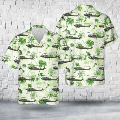 Army Hawaiian Shirt, US Army UH-1C 'HUEY' GUNNER 282nd Assault Helicopter Company Hawaiian Shirt, Veteran Hawaiian Shirts