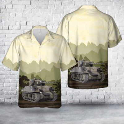 Army Hawaiian Shirt, US M4A3 (76mm) 761st Tank Battalion Julia - Germany, March 1944 Hawaiian Shirt, Veteran Hawaiian Shirts