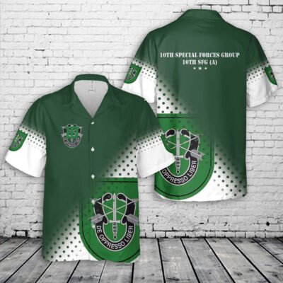 Army Hawaiian Shirt, Us Army 10Th Special Forces Group (10Th Sfg), St Patrick'S Day Hawaiian Shirt, Military Aloha Shirts