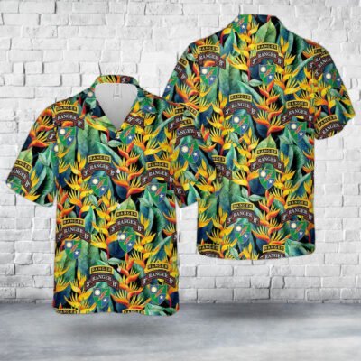 Army Hawaiian Shirt, Us Army 375Th Ranger Battalion Hawaiian Shirt, Military Aloha Shirts