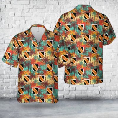 Army Hawaiian Shirt, Us Army 5Th Special Forces Group Beret Flash 1964-1985 And 2016-Present Hawaiian Shirt, Military Aloha Shirts