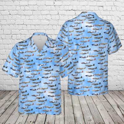 Army Hawaiian Shirt, Us Army Air Forces North American P-51 Mustang Hawaiian Shirt, Military Aloha Shirts