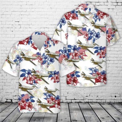Army Hawaiian Shirt, Us Army Beechcraft C-12 Huron Aircraft, 4Th Of July Hawaiian Shirt, Military Aloha Shirts