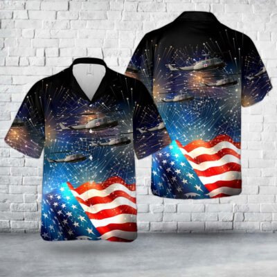 Army Hawaiian Shirt, Us Army Bell Uh-1V Iroquois (205), 4Th Of July Hawaiian Shirt, Military Aloha Shirts