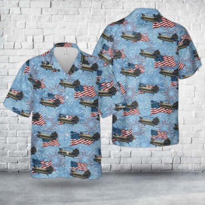 Army Hawaiian Shirt, Us Army Connecticut Army National Guard Ch-47F Chinook Helicopter From The 2Nd Battalion, Veteran Hawaiian Shirts