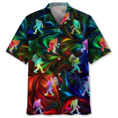 Bigfoot Believe Colorful Hawaiian Shirt, Funny Hawaiian Shirt, Cool Hawaiian Shirts, Best Hawaiian Shirts