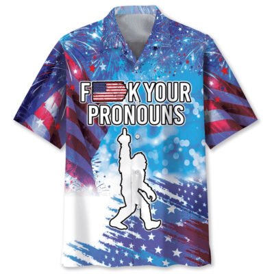 Bigfoot F K Your Pronouns Hawaiian Shirt, Funny Hawaiian Shirt, Cool Hawaiian Shirts, Best Hawaiian Shirts