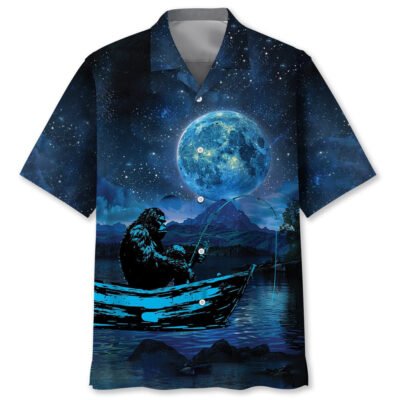 Bigfoot Fishing Relax Hawaiian Shirt, Funny Hawaiian Shirt, Cool Hawaiian Shirt, Best Hawaiian Short Sleeve Shirt