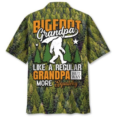 Bigfoot Grandpa Like A Regular Grandpa But Way More Squatchy Hawaiian Shirt, Funny Hawaiian Shirt, Cool Hawaiian Shirt, Best Hawaiian Short Sleeve Shirt