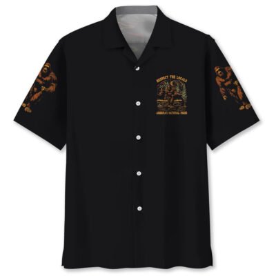 Bigfoot Respect The Locals National Park Hawaiian Shirt, Funny Hawaiian Shirt, Cool Hawaiian Shirt, Best Hawaiian Short Sleeve Shirt