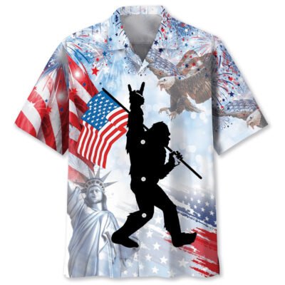 Bigfoot Usa New Hawaiian Shirt, Funny Hawaiian Shirt, Cool Hawaiian Shirt, Best Hawaiian Short Sleeve Shirt