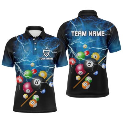 Billiard Polo Shirts, Personalized 3D Funny Billiard Balls Polo Shirts, Custom Billiard Team Jerseys, Billiards Team Shirts