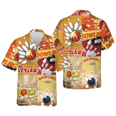 Bowling Hawaiian Shirt, Funny Bowling Hawaiian Shirt, Button Down Bowling Shirt, Bowling Short Sleeve Shirt