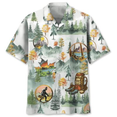 Camping Bigfoot Hawaiian Shirt, Funny Hawaiian Shirt, Cool Hawaiian Shirts, Best Hawaiian Shirts
