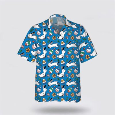 Christian Hawaiian Shirt, Bunny Egg Easter Hawaiian Shirt, Easter Hawaiian Shirt, Christian Aloha Short Sleeve Shirt