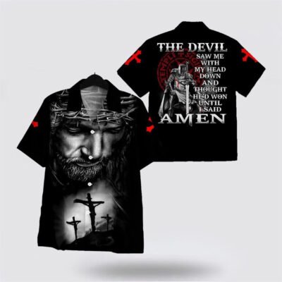Christian Hawaiian Shirt, Christian Shirts, The Devil Saw Me With My Head Down Hawaiian Shirt, Christian Aloha Shirt