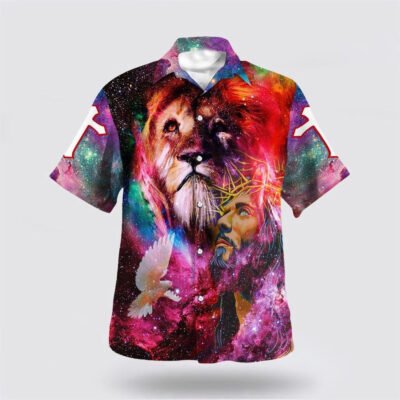 Christian Hawaiian Shirt, Jesus Christ Lion Of Judah Hawaiian Shirts For Men, Christian Aloha Shirt