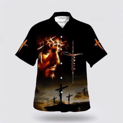 Christian Hawaiian Shirt, Jesus Crown Of Thorns I Can Do All Things Hawaiian Shirt, Christian Aloha Shirt