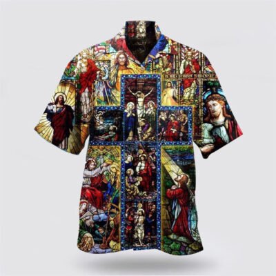 Christian Hawaiian Shirt, Jesus Faith Over Fear Hawaiian Shirts, Christian Aloha Shirt