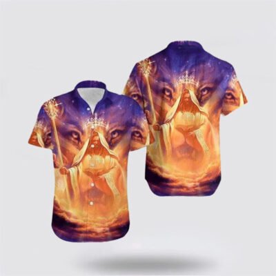 Christian Hawaiian Shirt, Jesus God Lion Hawaiian Shirt, Christian Aloha Shirt