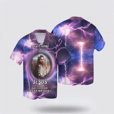 Christian Hawaiian Shirt, Lord Jesus Is With Me Light Thunder Hawaiian Shirt, Christian Aloha Shirt