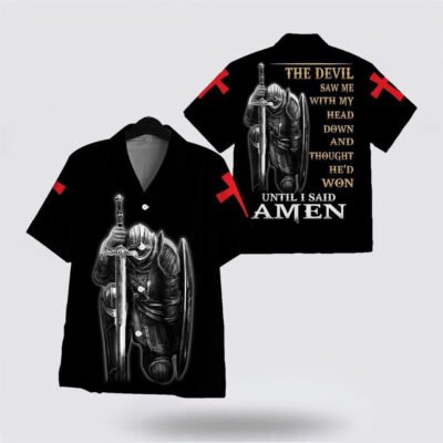 Christian Hawaiian Shirt, The Devil Saw Me With My Head Down Hawaiian Shirt, Christian Aloha Shirt