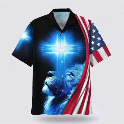 Christian Hawaiian Shirt, Way Maker Miracle Worker Lion Cross Hawaiian Shirts, Christian Aloha Shirt