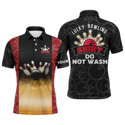 Custom Bowling Polo Shirts, Personalized Funny Vintage Bowling Polo Shirts For Men Custom Name Lucky Bowling Shirt Do Not Wash