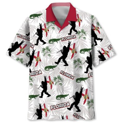 Florida Proud Bigfoot Hawaiian Shirt, Funny Hawaiian Shirt, Cool Hawaiian Shirts, Best Hawaiian Shirts