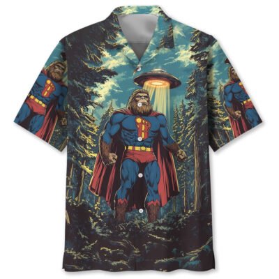 Funny Bigfoot Hero Hawaiian Shirt, Funny Hawaiian Shirt, Cool Hawaiian Shirts, Best Hawaiian Shirts