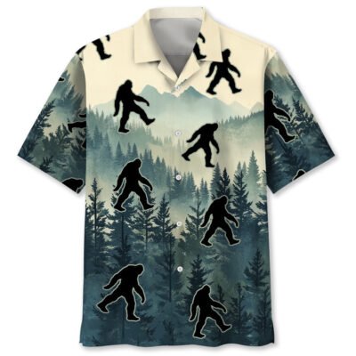 Funny Bigfoot Sasquatch In The Jungle Hawaiian Shirt, Funny Hawaiian Shirt, Cool Hawaiian Shirts, Best Hawaiian Shirts