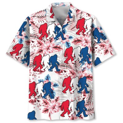 Funny Bigfoot Usa Hawaiian Shirt, Funny Hawaiian Shirt, Cool Hawaiian Shirt, Best Hawaiian Short Sleeve Shirt