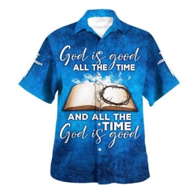 God Is Good All The Time Crown Cross Bible Jesus Hawaiian Shirt For Men, Christian Hawaiian Shirt, Gift For Christian Short Sleeve Shirt