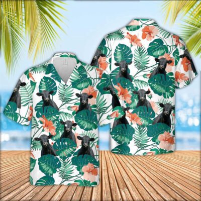 Hawaiian Cow Shirt, Black Angus Pattern 3D Men Hawaiian Shirt, Animal Hawaiian Shirt, Farmer Short Sleeve Shirt