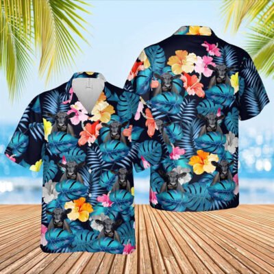Hawaiian Cow Shirt, Black Angus Pattern Navy Hawaiian Shirts, Animal Hawaiian Shirts, Farmer Shirts