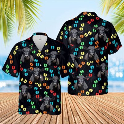 Hawaiian Cow Shirt, Cow Hoof Black Angus Hawaiian Shirt, Animal Hawaiian Shirt, Farmer Short Sleeve Shirt