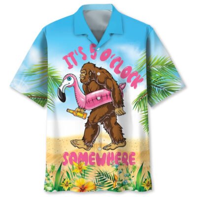 It'S 5 O'Clock Somewhere Bigfoot Hawaiian Shirt, Funny Hawaiian Shirt, Cool Hawaiian Shirts, Best Hawaiian Shirts